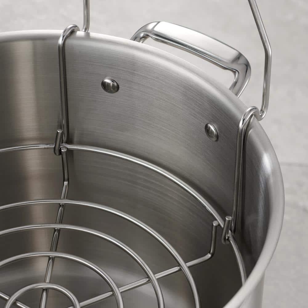 22 Quart Stainless Steel Canning Stock Pot with Rack