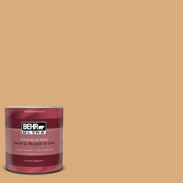 BEHR ULTRA 1 qt. #UL150-15 Cork Matte Interior Paint and Primer in One
