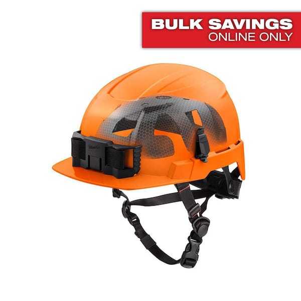 Milwaukee BOLT Orange Type 2 Class E Front Brim Non-Vented Safety Helmet with IMPACT-ARMOR Liner