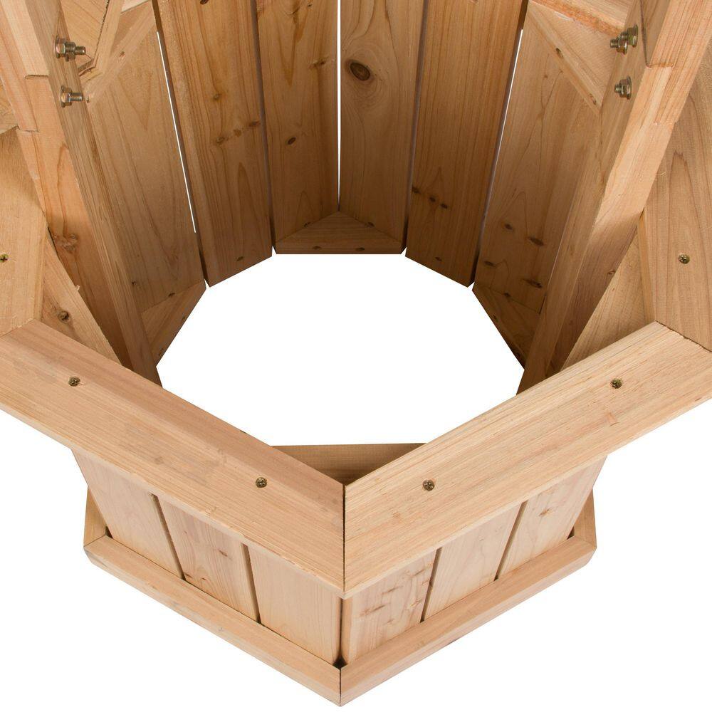 Natural Cedar Wood 55" Decorative Outdoor Wishing Well Planter