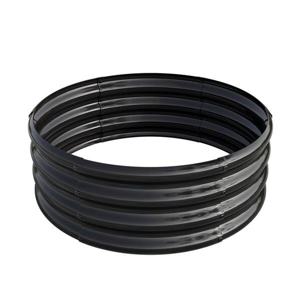 maocao hoom 32.08 in. x 11.4 in. Tall Outdoor Metal Round Raised Garden Bed for Vegetables, Flowers, Herbs, Fruits, Black