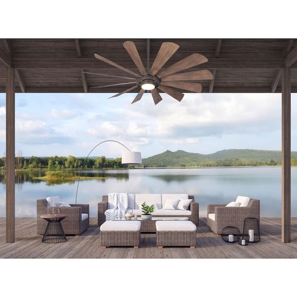 Windmolen 65 in. Integrated LED Indoor/Outdoor Oil Rubbed Bronze Smart Ceiling Fan with Light Kit and Remote Control