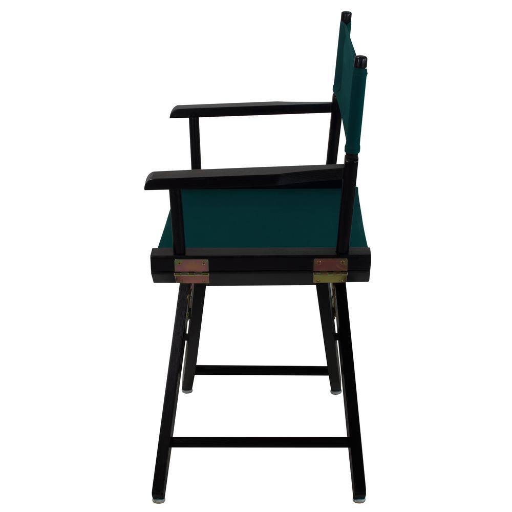 Extra-Wide Black Wood and Hunter Green Canvas Directors Chair