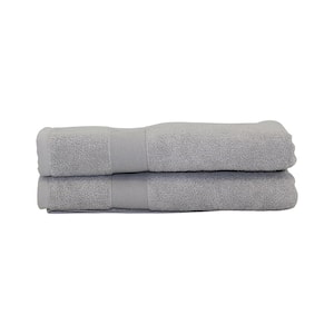 Luxury 2-Piece Grey Solid Bath Towel Set