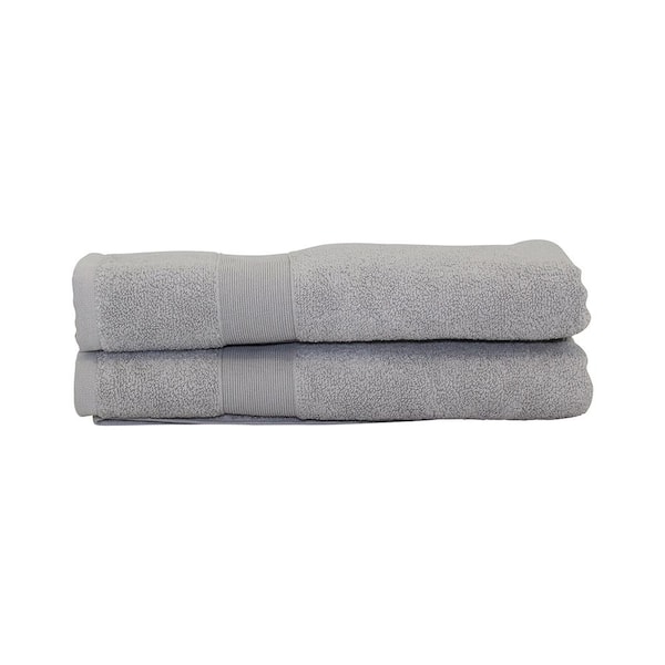 CB Station Luxury 2-Piece Grey Solid Bath Towel Set