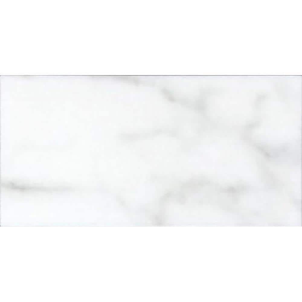 White 3 in. x 6 in. Polished Marble Subway Tile Sample (0.12 sq. ft./Piece) price history on PriceWatchPro
