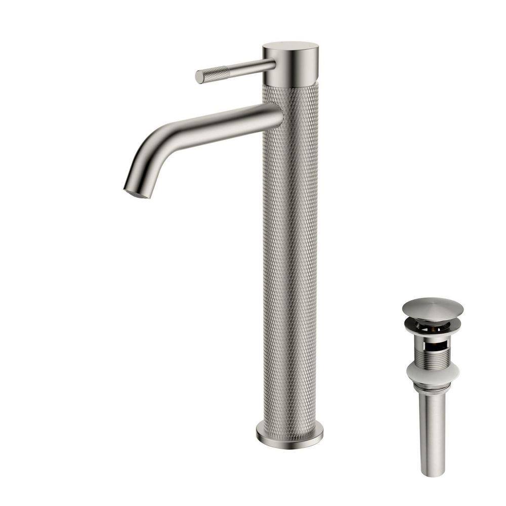 Single Handle Single-Hole Bathroom Vessel Sink Faucet with Drain