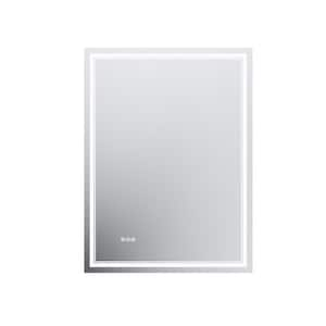 36 in. W x 48 in. H Rectangular Frameless Anti-Fog Wall Dimmable Backlit Dual LED Bathroom Vanity Mirror in Silver