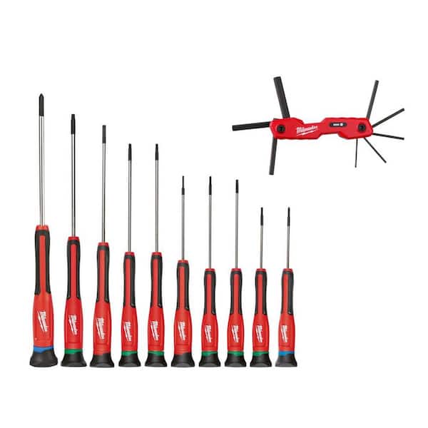 Milwaukee Folding Metric Hex Key Set (8-Piece) with Precision Screwdriver Set