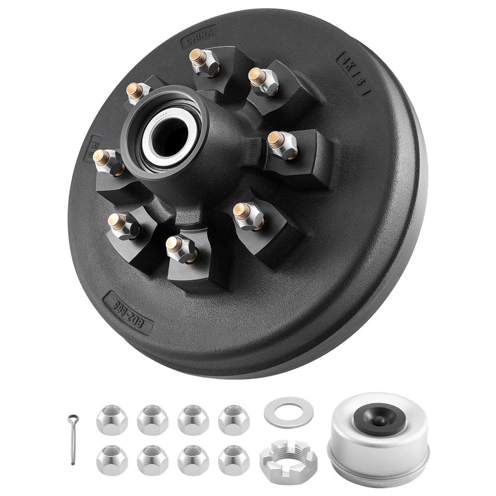Electric Trailer Brake Drum, 1 Pack, 8-Hole on 4-In. Bolt Pattern for 7000 lbs. Axles, Durable Design, for Trailers, RVs price history on PriceWatchPro