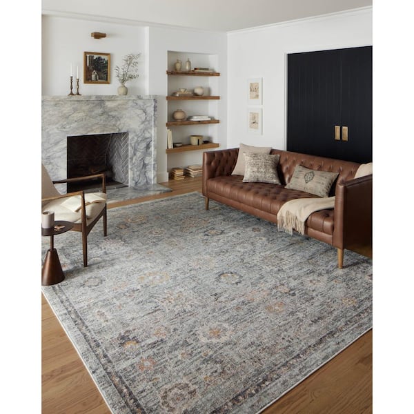 Monroe Sky/Gold 2 ft. 6 in. x 4 ft. Shabby Chic Area Rug