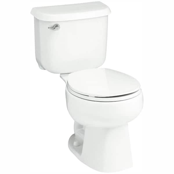 STERLING Windham 14 in. Rough-In 2-Piece 1.28 GPF Single Flush Round Toilet in White