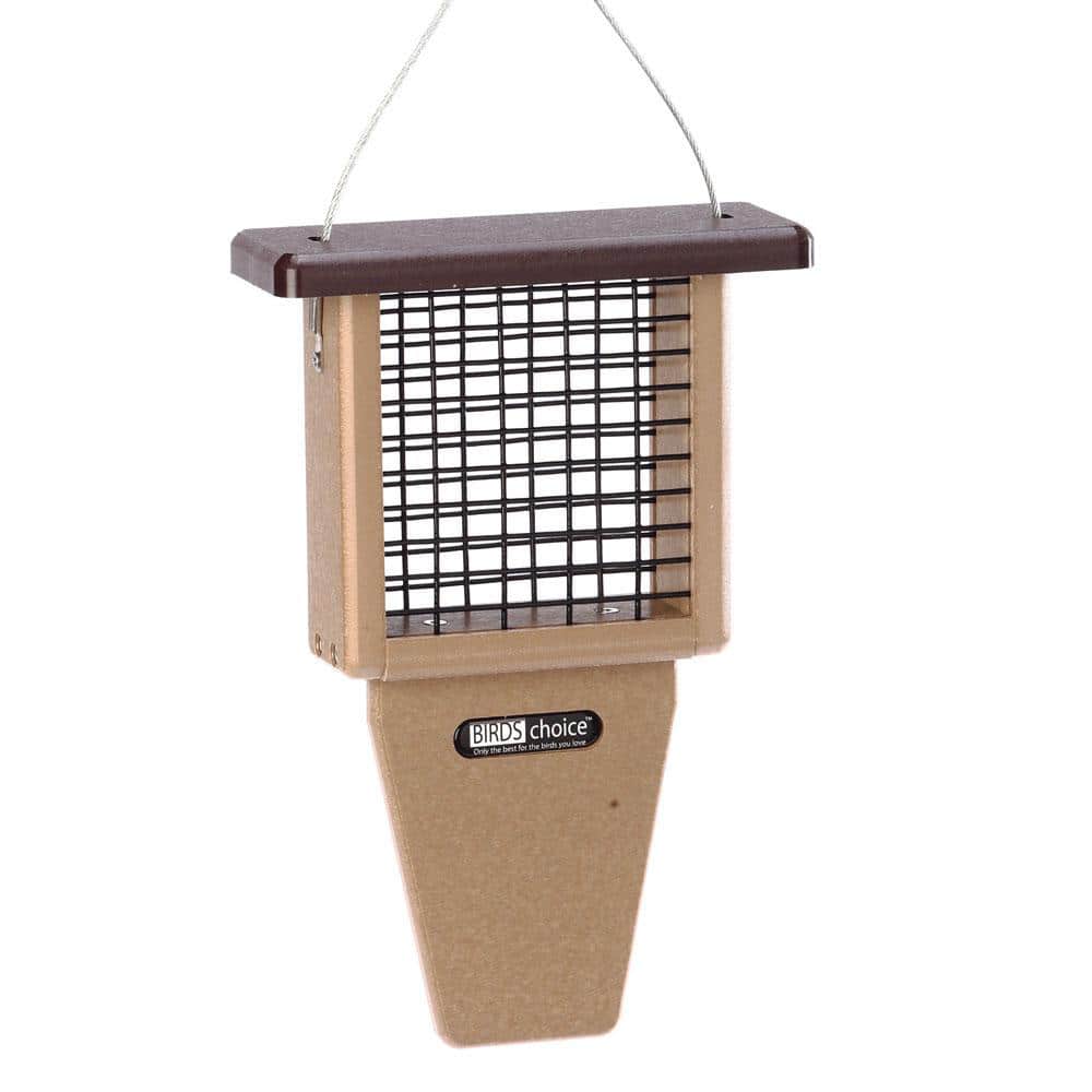 BIRDS choice Recycled Single Cake Tail Prop Suet Feeder Brown SNTPB