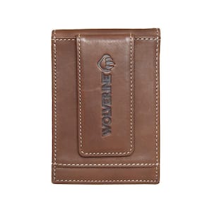 Raider Full Grain Oil Tan Leather Front Pocket Wallet in Brown