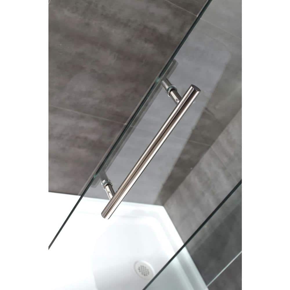 Langham 48'' x 77.5'' Frameless Clear Tempered Glass Sliding Shower Door