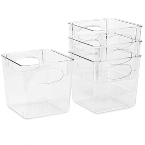 8-Pack Clear Plastic Stackable Pantry Organizer Set Storage Bins for Fridge