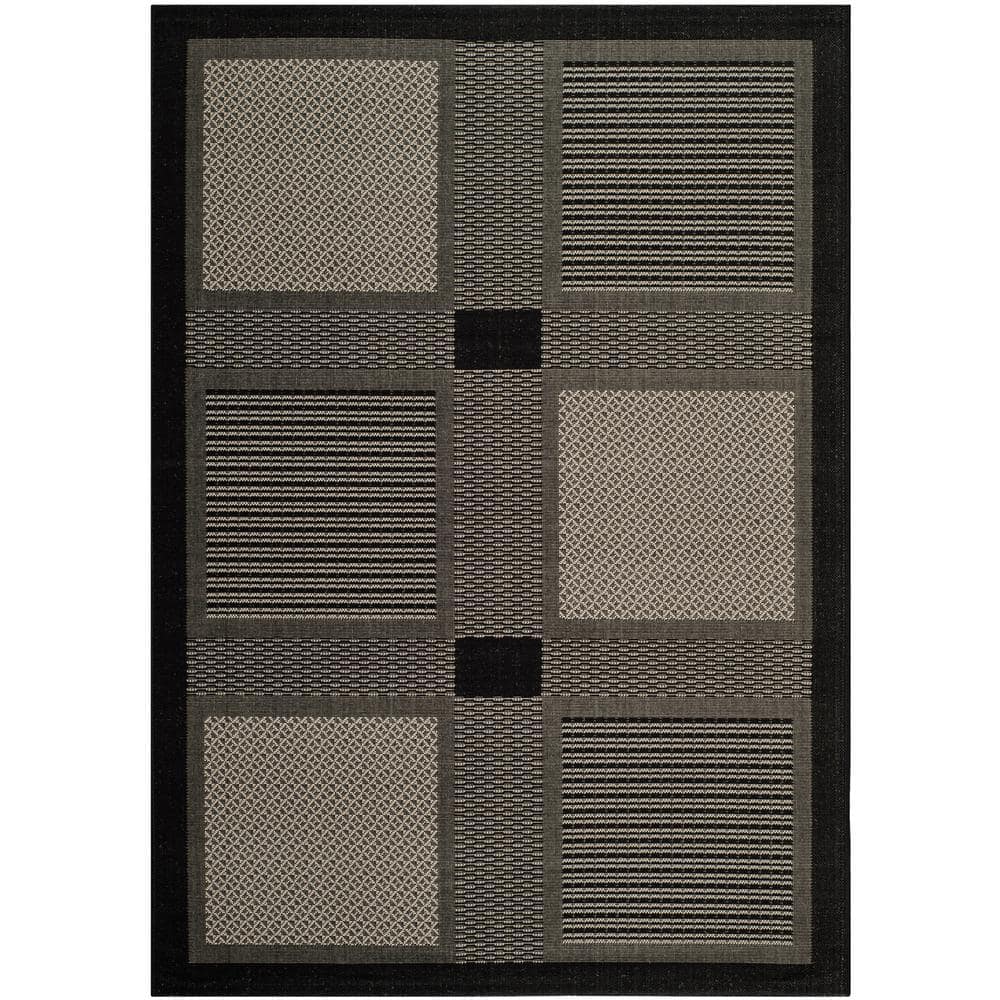 Courtyard Black/Sand 5 ft. x 8 ft. Border Indoor/Outdoor Patio  Area Rug price history on PriceWatchPro
