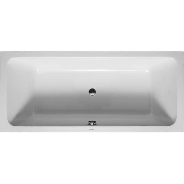 D-Code 70.88 in. Acrylic Rectangular Drop-in Bathtub in White
