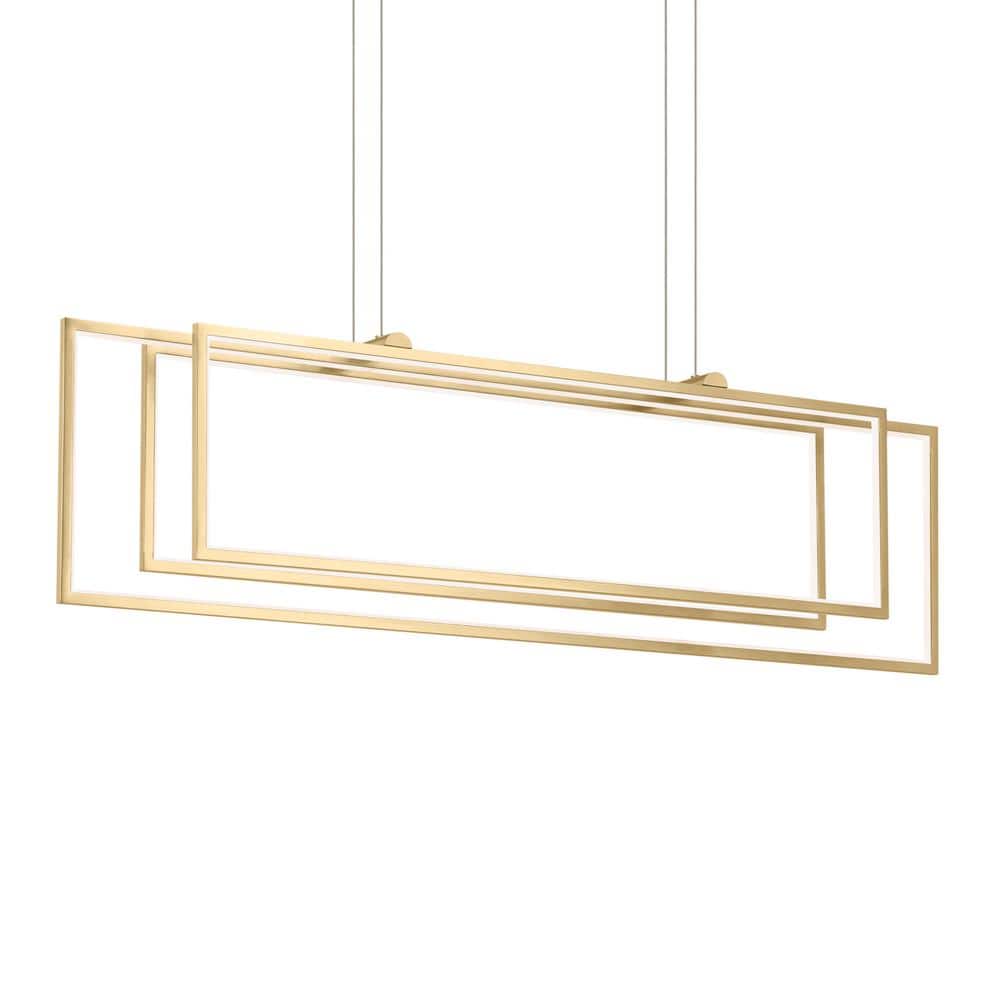 Jestin 46'' Champagne Gold LED Linear Chandelier