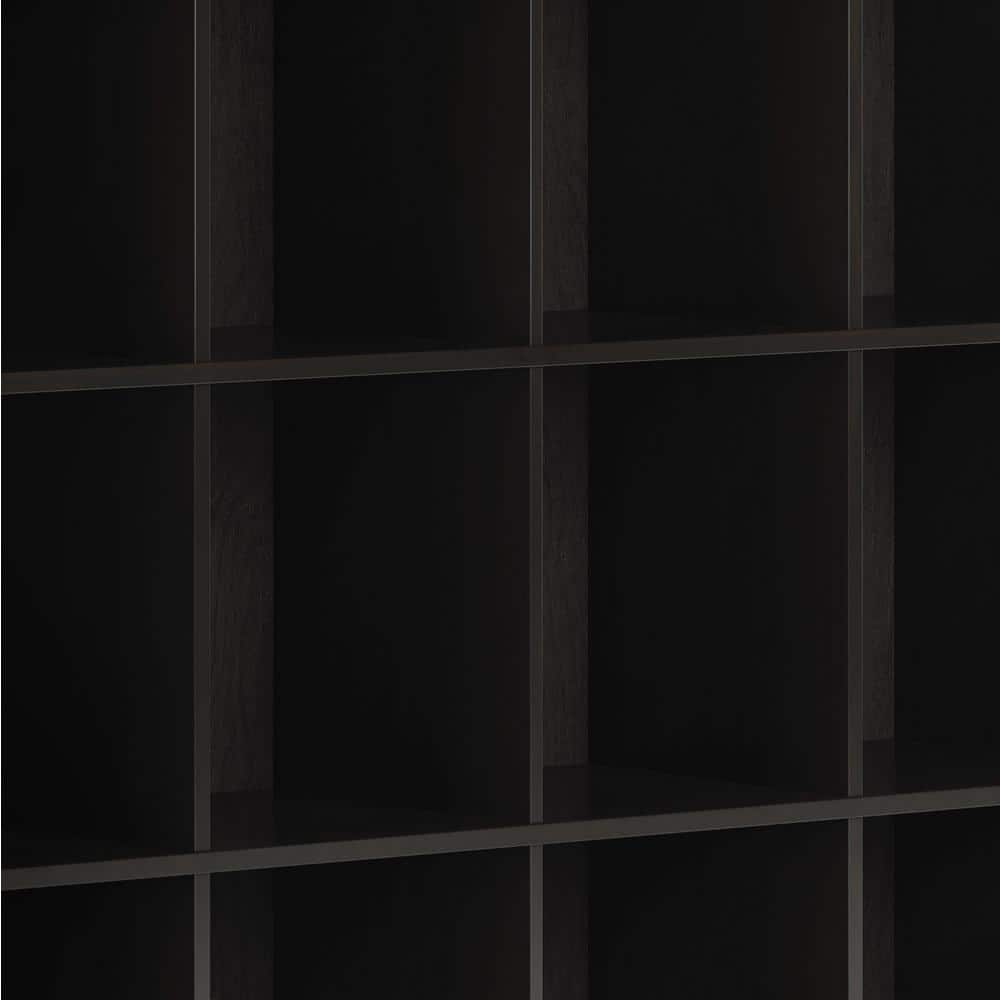 Hickory Brown 57" Solid Wood 12-Cube Storage Bookcase
