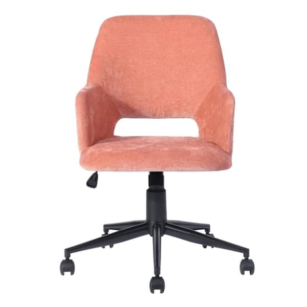 Spaco Red Velvet Fabric-Seat Home Office Chair Upholstered Task Chair with Nonadjustable Arms