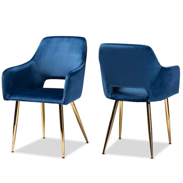 Baxton Studio Germaine Navy Blue Dining Chairs (Set of 2)
