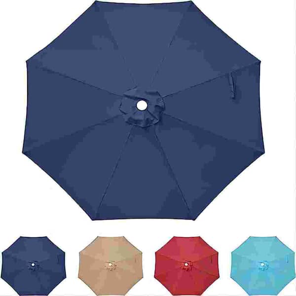 Flynama 9 ft. Patio Umbrella Outdoor Table Market Yard Umbrella Replacement Top Cover in Dark Blue