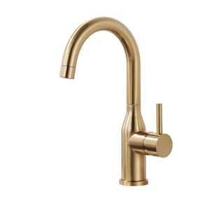 Single Handle Bar Sink Faucet Deckplate Not Included in Gold