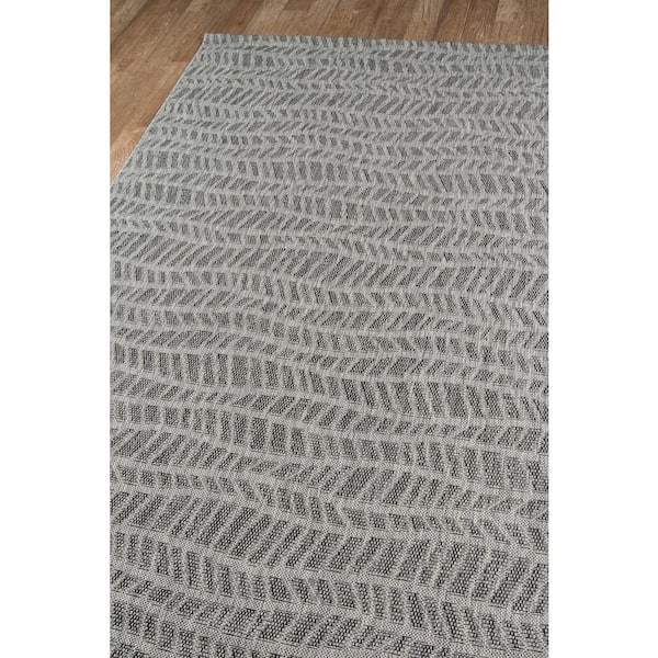 Emilia Grey 6 ft. 7 in. x 9 ft. 6 in. Indoor/Outdoor Area Rug