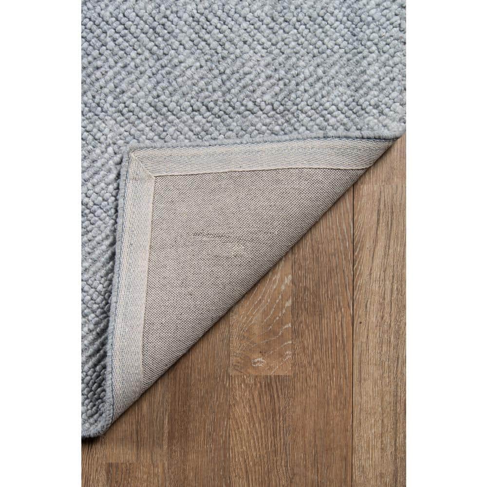 Gray Handwoven Wool and Synthetic Herringbone Area Rug