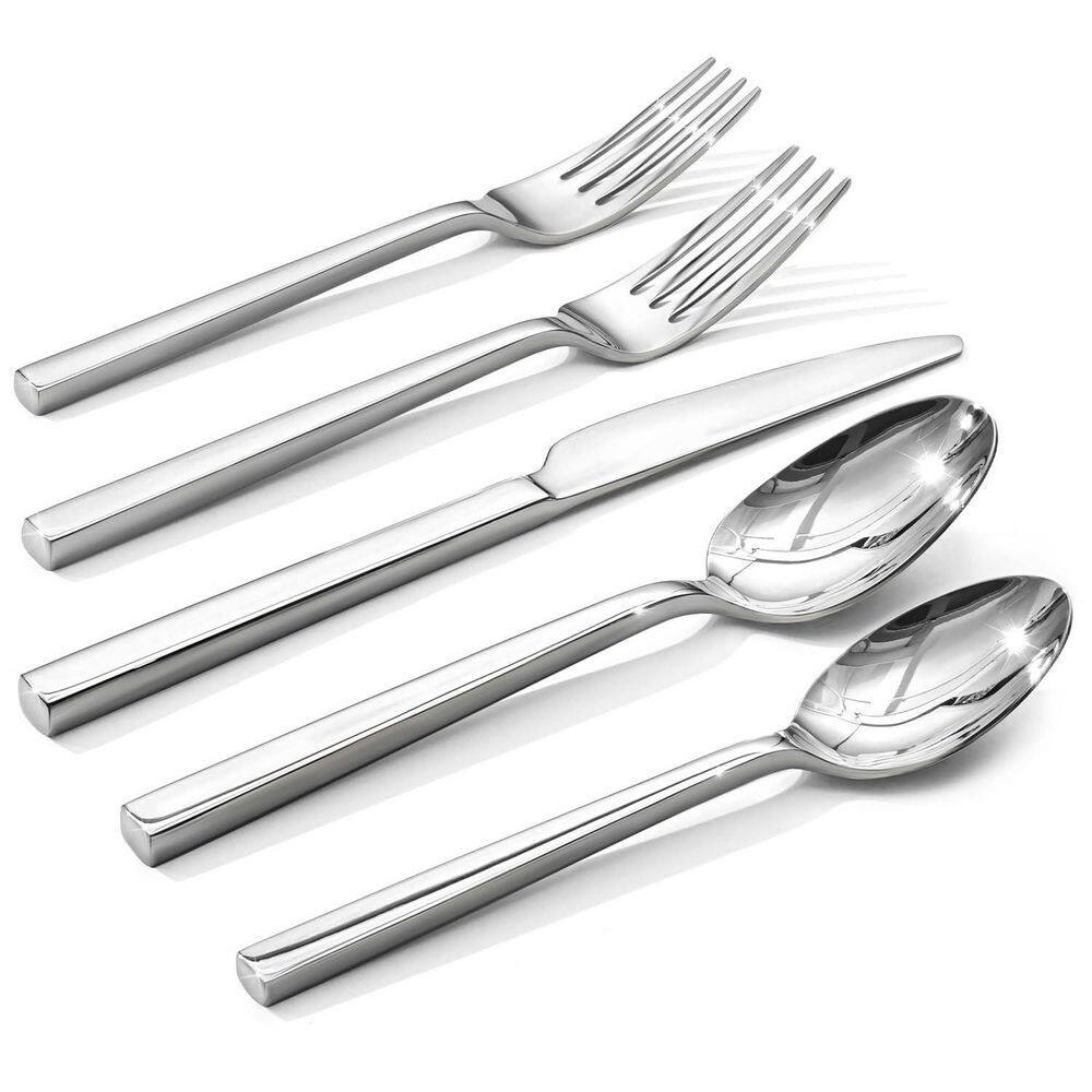 40-Piece Silver 18/0 Stainless Steel Flatware Set (Service for 8), Smooth and Silk Surface without Grain, Mirror Finish price history on PriceWatchPro