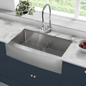 Rivage 36 in. x 21 in. Stainless Steel, Single Basin, Farmhouse Kitchen Sink with Apron