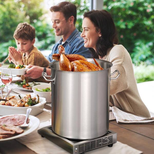 Stainless Steel Stockpot 42 qt. Stainless Steel, in Stainless Steel Multipurpose Cookware Sauce Pot with Lid