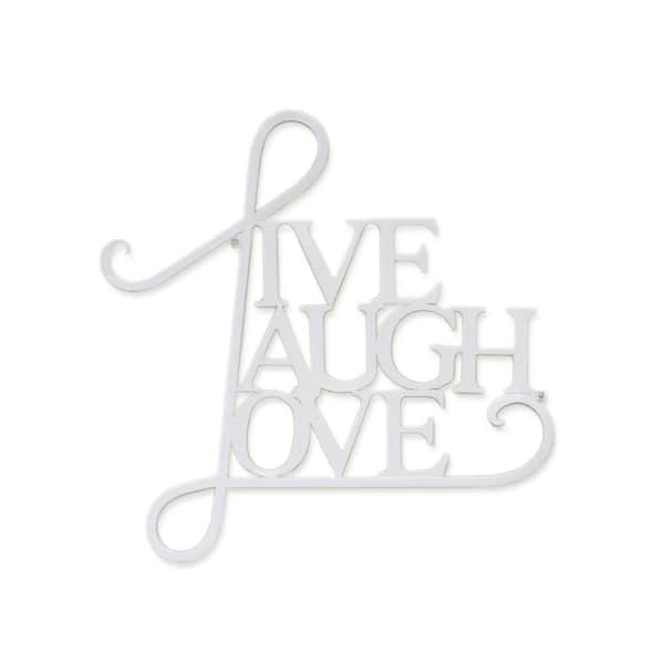 Tripar Live Laugh Love Metal White Decorative Sign Wall Art 58806 - Live Laugh Love Home Decor