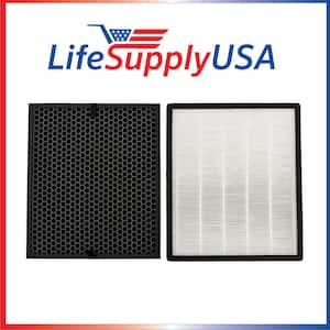 2-in-1 True HEPA Air Clean Replacement Filter + Activated Carbon Charcoal Compatible w/ Levoit LV-PUR131, LV-PUR131-RF