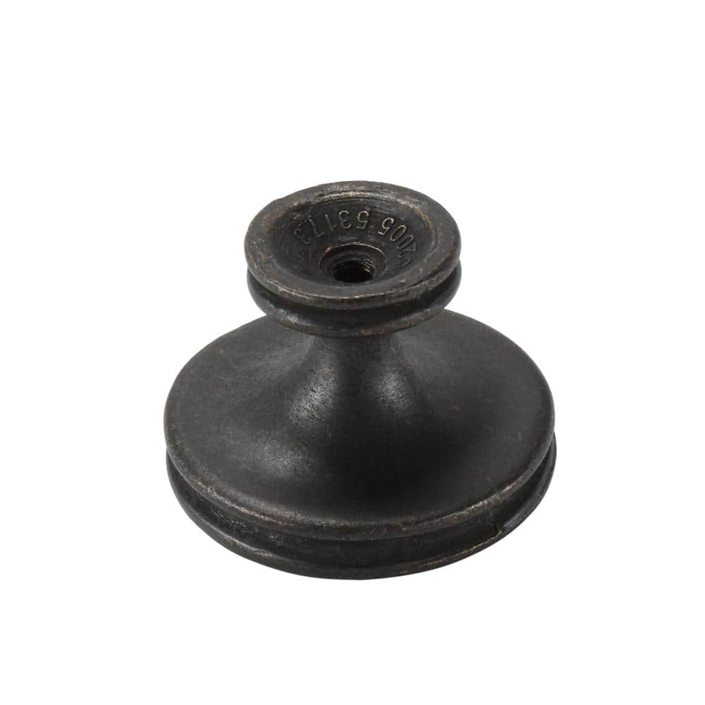 Windover Antique Iron Mushroom Cabinet Knob with Mounting Hardware
