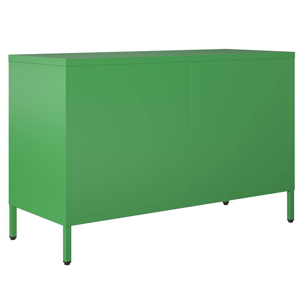 Kelly Green Metal 2 Door Storage Cabinet with Mesh Doors