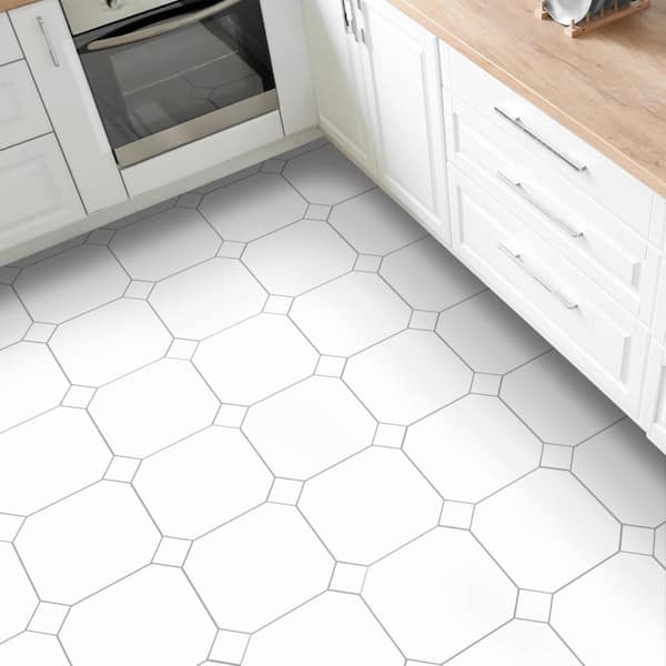 Monocolor Octagon Alaska with Taco Alaska 12 in. x 12 in. Ceramic Floor and Wall Tile (10.6 sq. ft. /Case)