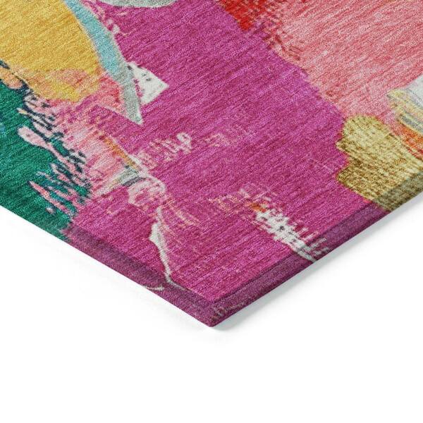 Chantille Machine Washable Indoor/Outdoor Abstract ACN1965 Blush 3 ft. x 4 ft. Area Rug