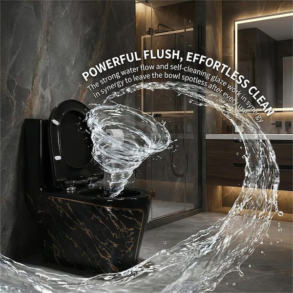 LUXSHERY 12 inch Rough In 1.85 gal. Dual Flush GPF Elongated 1
