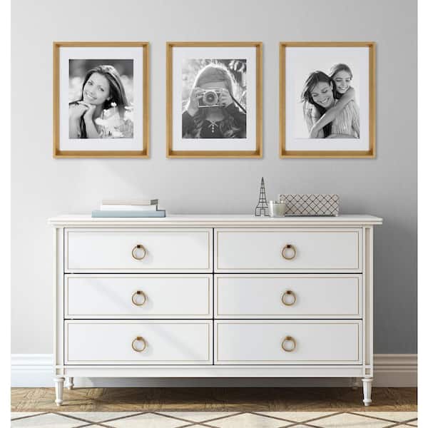 Kate and Laurel Calter 14 in. x 18 in. Matted to 11 in. x 14 in. Gold  Picture Frame (Set of 2) 213716 - The Home Depot