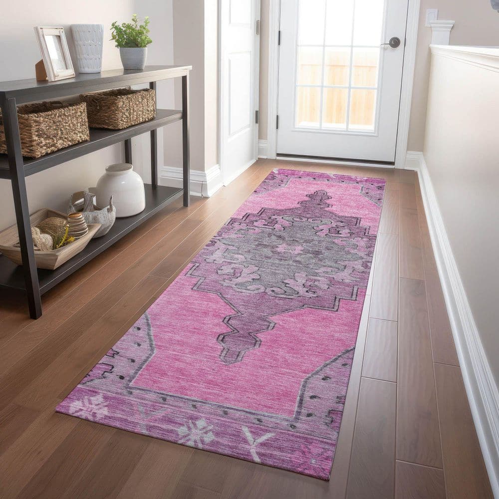 Chantille Machine Washable Indoor/Outdoor Abstract ACN1731 Pink 2 ft. 3 in. x 7 ft. 6 in. Runner Rug price history on PriceWatchPro