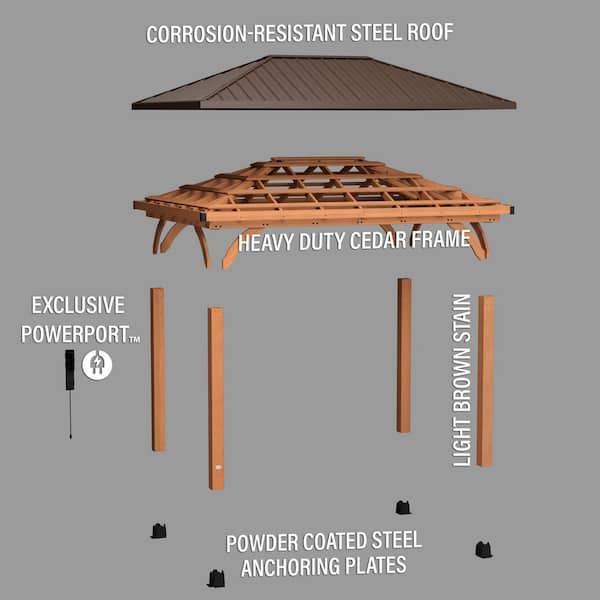 Backyard Discovery Barrington 14 ft. x 10 ft. All Cedar Wood Backyard Discovery Barrington 14 ft. x 10 ft. All Cedar Wood