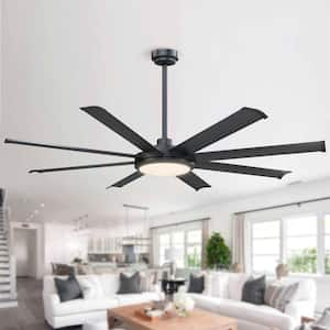 FIRHOT 66in. LED Indoor Brushed Nickel Ceiling Fan with App&Remote 