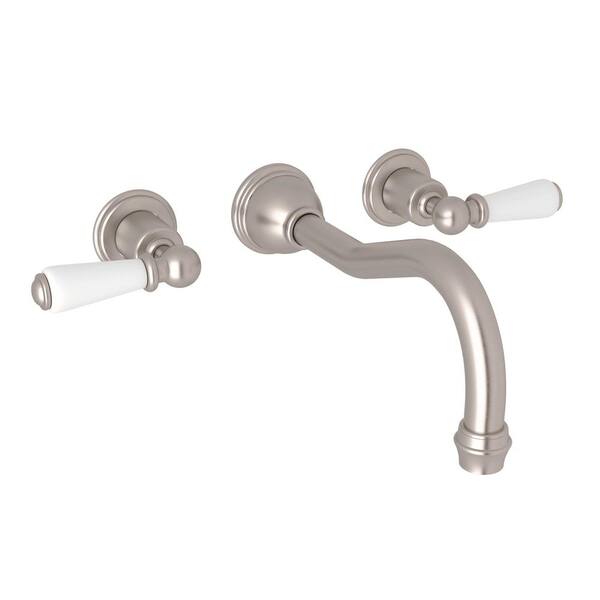 PERRIN & ROWE Edwardian 2-Handle Wall Mount Roman Tub Faucet Trim in Satin Nickel