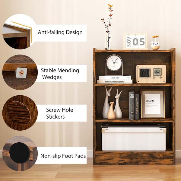 2pcs 4-Layer Small Bookshelf Organizer Floor Standing Desktop