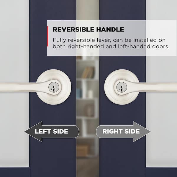 Kwikset Henley Satin Nickel Keyed Entry Door Handle