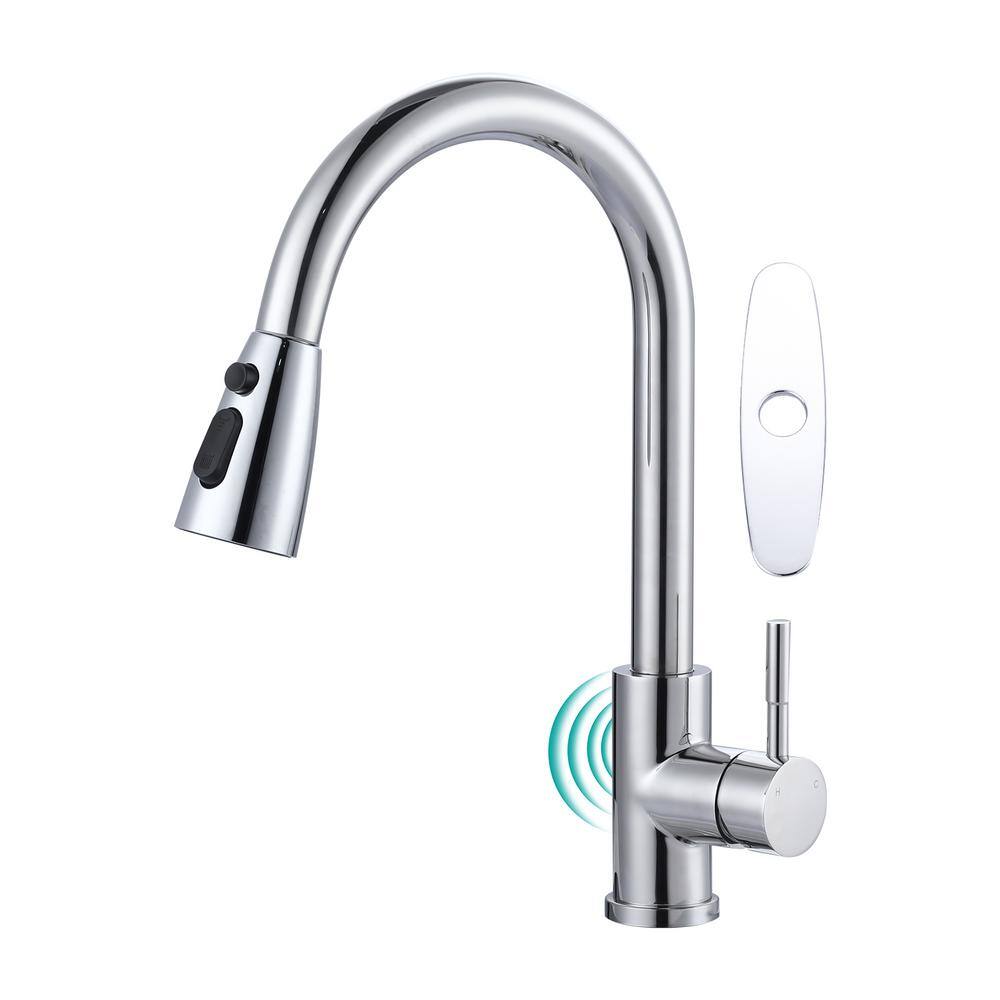 Touchless Single Handle Pull Down Sprayer Kitchen Faucet with Touchless Sensor in Polished Chrome price history on PriceWatchPro
