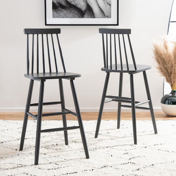 SAFAVIEH Beaufort 44.5 in. Gray Bar Stool (Set of 2)
