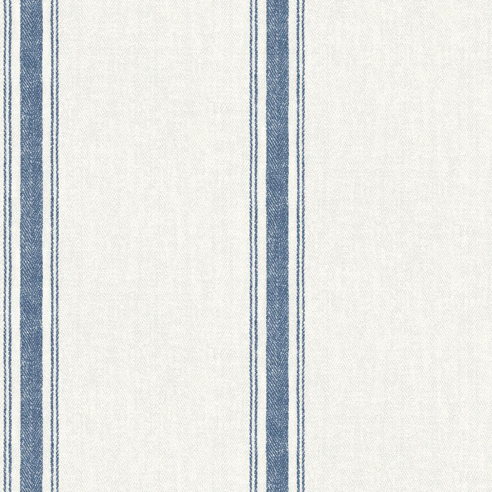 Chesapeake Linette Navy Fabric Stripe Wallpaper